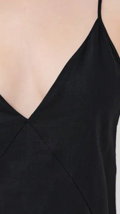 Another Tomorrow Linen Seamed Slip Dress Black 38 | Thumbnail 6 Another Tomorrow Linen Seamed Slip Dress Black 38 | Thumbnail 6