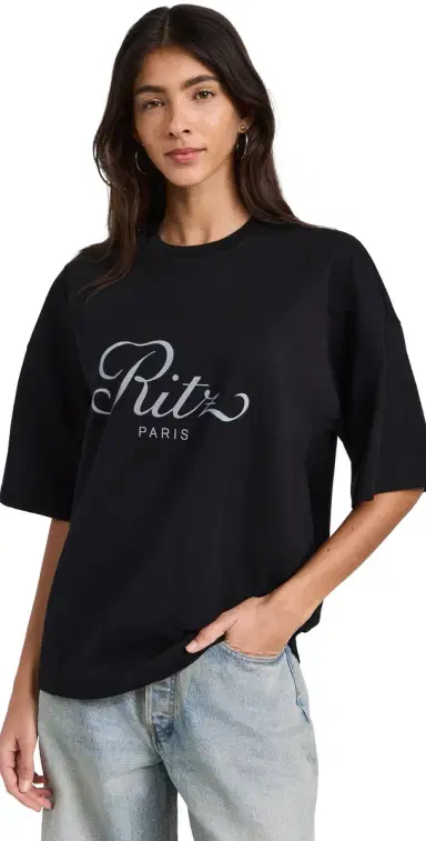 Frame x Ritz Paris T Shirt Black | Thumbnail 1 Frame x Ritz Paris T Shirt Black | Thumbnail 1