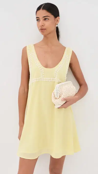 La Vie Style House Pearl Beaded Bra Mini Swing Dress | Thumbnail 2 La Vie Style House Pearl Beaded Bra Mini Swing Dress | Thumbnail 2