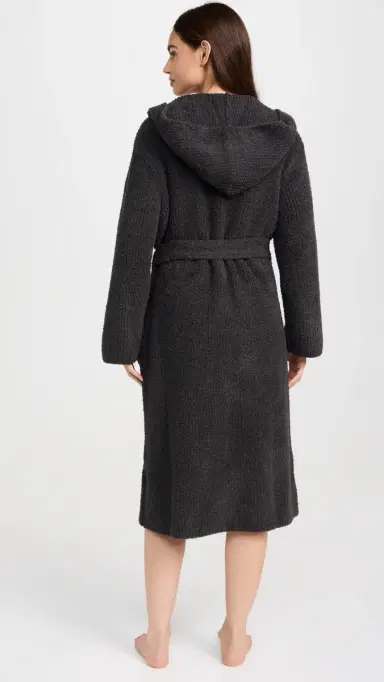 Barefoot Dreams CozyChic Ribbed Hooded Robe Carbon 2 | Thumbnail 3 Barefoot Dreams CozyChic Ribbed Hooded Robe Carbon 2 | Thumbnail 3