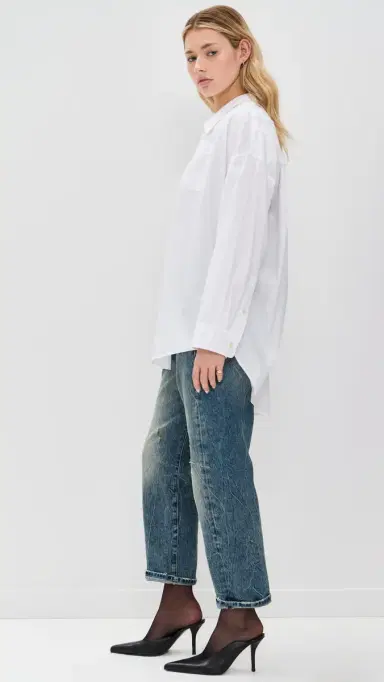 R13 Drop Neck Oxford Shirt White | Thumbnail 4 R13 Drop Neck Oxford Shirt White | Thumbnail 4