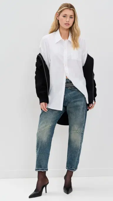 R13 Drop Neck Oxford Shirt White | Thumbnail 5 R13 Drop Neck Oxford Shirt White | Thumbnail 5