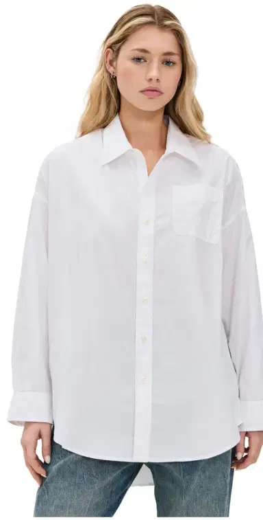 R13 Drop Neck Oxford Shirt White | Thumbnail 1 R13 Drop Neck Oxford Shirt White | Thumbnail 1
