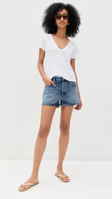 Leset Laura V Neck Tee White | Thumbnail 5 Leset Laura V Neck Tee White | Thumbnail 5