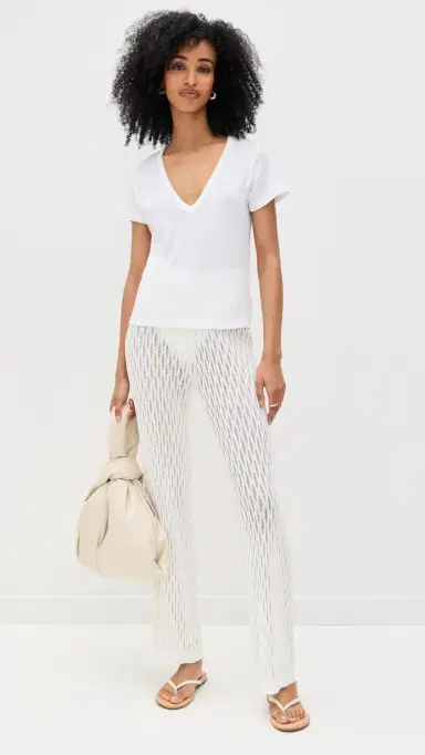 Leset Laura V Neck Tee White | Thumbnail 6 Leset Laura V Neck Tee White | Thumbnail 6
