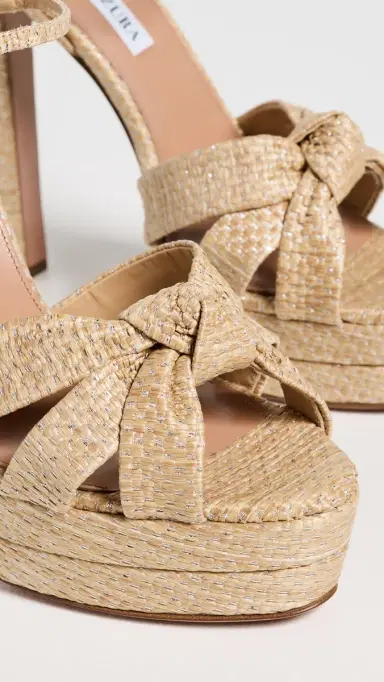 Aquazzura Nina Plateau Sandals Natural/Silver | Thumbnail 6 Aquazzura Nina Plateau Sandals Natural/Silver | Thumbnail 6