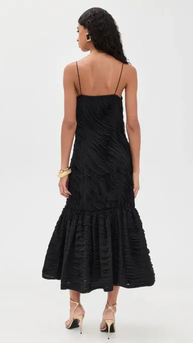 Ulla Johnson Augustina Ruffle Dress Noir | Thumbnail 3 Ulla Johnson Augustina Ruffle Dress Noir | Thumbnail 3