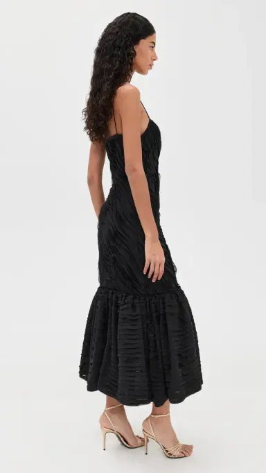 Ulla Johnson Augustina Ruffle Dress Noir | Thumbnail 4 Ulla Johnson Augustina Ruffle Dress Noir | Thumbnail 4