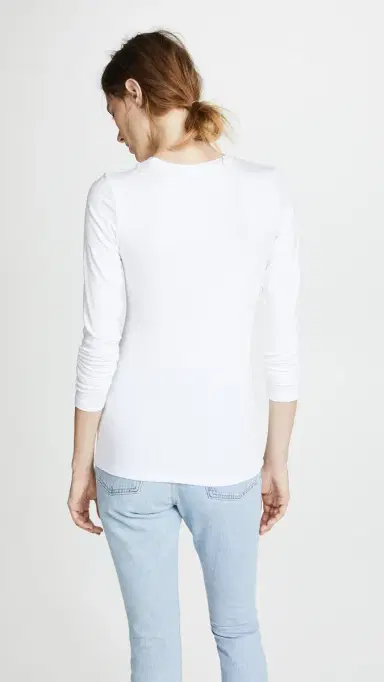 L'AGENCE Crew Neck Tess Shirt White | Thumbnail 3 L'AGENCE Crew Neck Tess Shirt White | Thumbnail 3