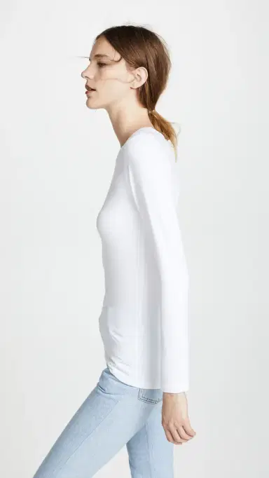 L'AGENCE Crew Neck Tess Shirt White | Thumbnail 4 L'AGENCE Crew Neck Tess Shirt White | Thumbnail 4