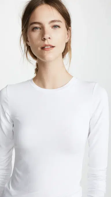 L'AGENCE Crew Neck Tess Shirt White | Thumbnail 6 L'AGENCE Crew Neck Tess Shirt White | Thumbnail 6