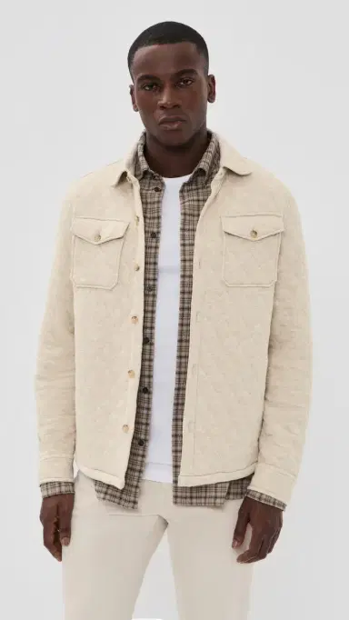 Polo Ralph Lauren Quilted Double Knit Jersey Shirt Jacket Expedition Dune Heather | Thumbnail 2 Polo Ralph Lauren Quilted Double Knit Jersey Shirt Jacket Expedition Dune Heather | Thumbnail 2