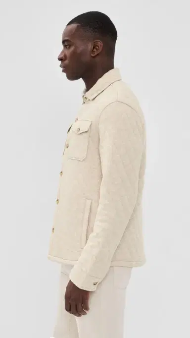 Polo Ralph Lauren Quilted Double Knit Jersey Shirt Jacket Expedition Dune Heather | Thumbnail 4 Polo Ralph Lauren Quilted Double Knit Jersey Shirt Jacket Expedition Dune Heather | Thumbnail 4