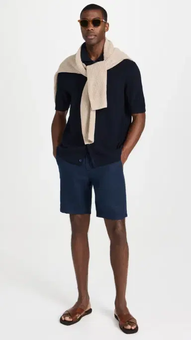 NN07 Nolan Knit Button Down Shirt Navy Blue | Thumbnail 5 NN07 Nolan Knit Button Down Shirt Navy Blue | Thumbnail 5
