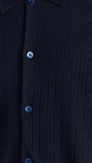 NN07 Nolan Knit Button Down Shirt Navy Blue | Thumbnail 6 NN07 Nolan Knit Button Down Shirt Navy Blue | Thumbnail 6