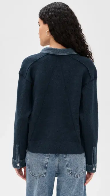 rag & bone arie Denim Polo Top Denim | Thumbnail 3 rag & bone arie Denim Polo Top Denim | Thumbnail 3