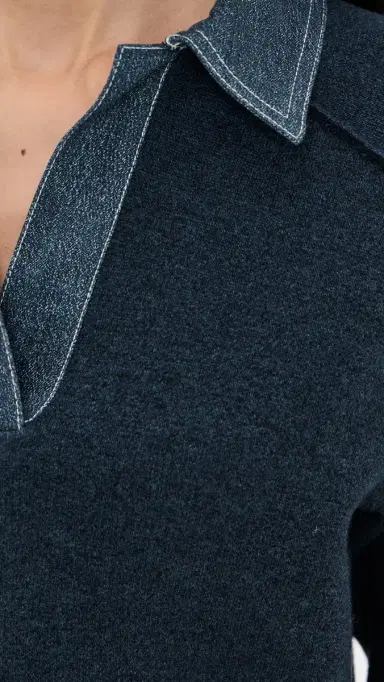 rag & bone arie Denim Polo Top Denim | Thumbnail 6 rag & bone arie Denim Polo Top Denim | Thumbnail 6