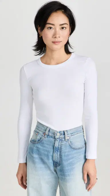 Leset Kelly lim Fit Long Sleeve Top White | Thumbnail 2 Leset Kelly lim Fit Long Sleeve Top White | Thumbnail 2