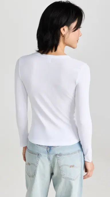 Leset Kelly lim Fit Long Sleeve Top White | Thumbnail 3 Leset Kelly lim Fit Long Sleeve Top White | Thumbnail 3