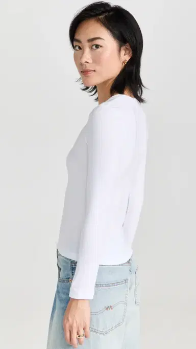Leset Kelly lim Fit Long Sleeve Top White | Thumbnail 4 Leset Kelly lim Fit Long Sleeve Top White | Thumbnail 4