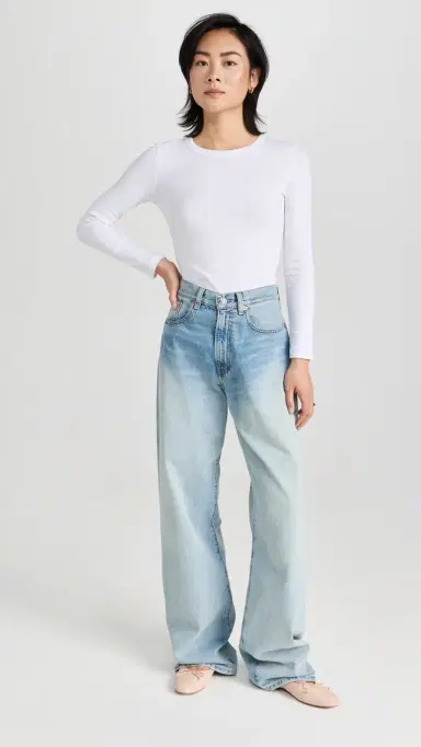Leset Kelly lim Fit Long Sleeve Top White | Thumbnail 5 Leset Kelly lim Fit Long Sleeve Top White | Thumbnail 5
