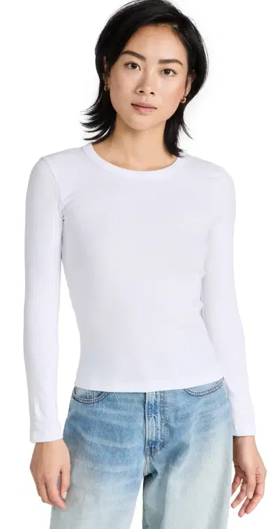 Leset Kelly lim Fit Long Sleeve Top White | Thumbnail 1 Leset Kelly lim Fit Long Sleeve Top White | Thumbnail 1
