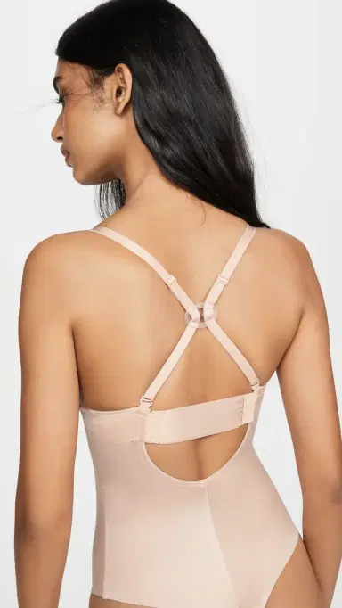 SPANX shape Suit Your Fancy Plunge Low-Back Thong Bodysuit Champagne Beige | Thumbnail 5 SPANX shape Suit Your Fancy Plunge Low-Back Thong Bodysuit Champagne Beige | Thumbnail 5
