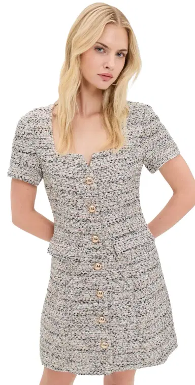 Favorite Daughter The First Wife Dress Pink Tweed 4 | Thumbnail 1 Favorite Daughter The First Wife Dress Pink Tweed 4 | Thumbnail 1