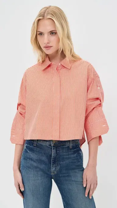A.L.C. A. L.C. Maude Top Persimmon/White M | Thumbnail 2 A.L.C. A. L.C. Maude Top Persimmon/White M | Thumbnail 2