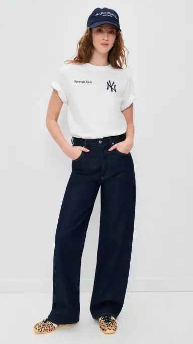Sporty & Rich Yankees Curve T-Shirt White | Thumbnail 5 Sporty & Rich Yankees Curve T-Shirt White | Thumbnail 5