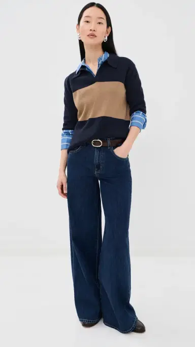 TWP Slightly Oversized Cashmere Polo Blueberry/Ermine | Thumbnail 5 TWP Slightly Oversized Cashmere Polo Blueberry/Ermine | Thumbnail 5