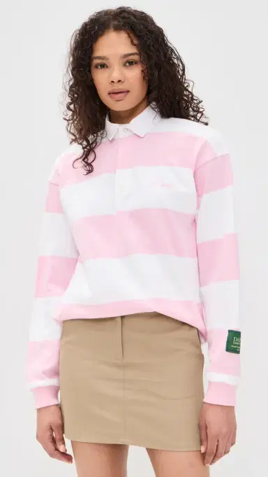 DANZY Signature Rugby Tee Pink/White | Thumbnail 2 DANZY Signature Rugby Tee Pink/White | Thumbnail 2