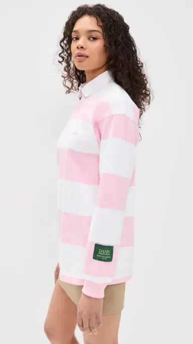 DANZY Signature Rugby Tee Pink/White | Thumbnail 4 DANZY Signature Rugby Tee Pink/White | Thumbnail 4