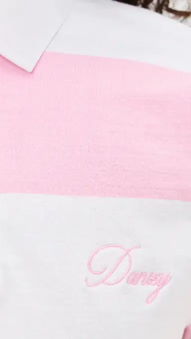 DANZY Signature Rugby Tee Pink/White | Thumbnail 6 DANZY Signature Rugby Tee Pink/White | Thumbnail 6