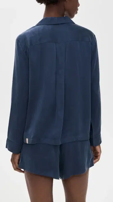 Lunya Long leeve ilk Button Up horts et Deep Blue | Thumbnail 3 Lunya Long leeve ilk Button Up horts et Deep Blue | Thumbnail 3