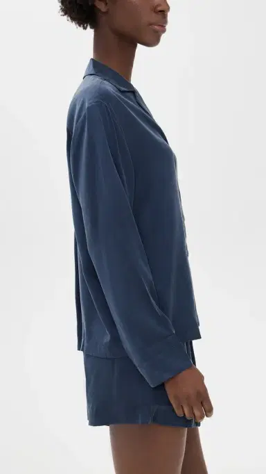 Lunya Long leeve ilk Button Up horts et Deep Blue | Thumbnail 4 Lunya Long leeve ilk Button Up horts et Deep Blue | Thumbnail 4