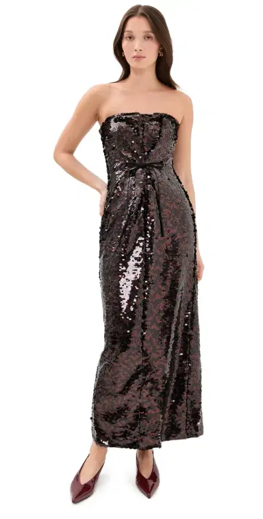 STAUD Cece Dress Espresso/Black | Thumbnail 1 STAUD Cece Dress Espresso/Black | Thumbnail 1