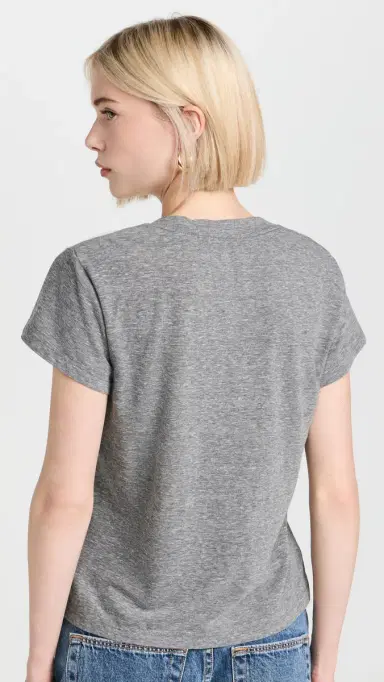 perfectwhitetee Hendrix Cotton Boxy V Neck Tee Heather Grey | Thumbnail 3 perfectwhitetee Hendrix Cotton Boxy V Neck Tee Heather Grey | Thumbnail 3