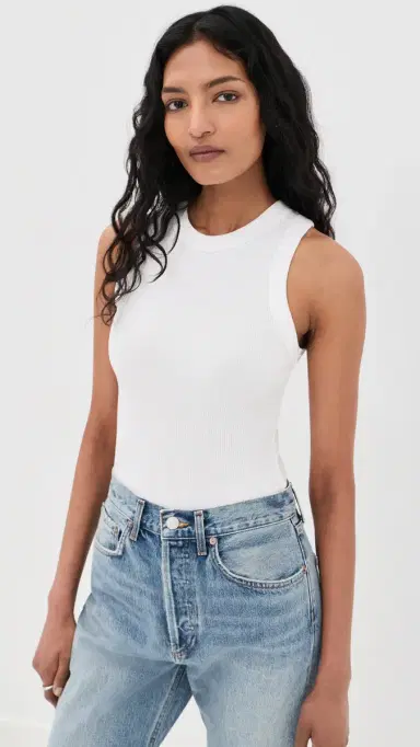 AGOLDE Leigh Ribbed Tank White L | Thumbnail 2 AGOLDE Leigh Ribbed Tank White L | Thumbnail 2