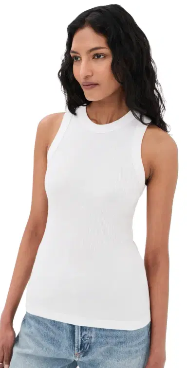 AGOLDE Leigh Ribbed Tank White L | Thumbnail 1 AGOLDE Leigh Ribbed Tank White L | Thumbnail 1