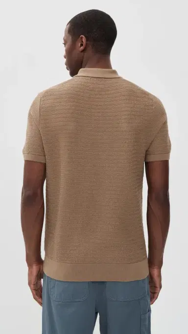 Billy Reid Lachlan Links Knit Polo British Khaki | Thumbnail 3 Billy Reid Lachlan Links Knit Polo British Khaki | Thumbnail 3