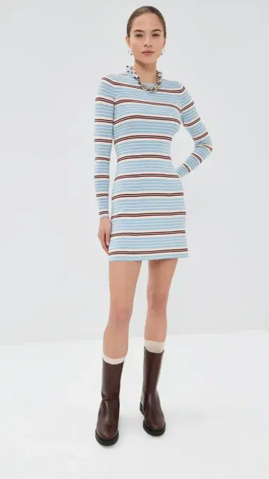 rabanne Robe Baby Blue/Bordeaux/Ecru | Thumbnail 5 rabanne Robe Baby Blue/Bordeaux/Ecru | Thumbnail 5