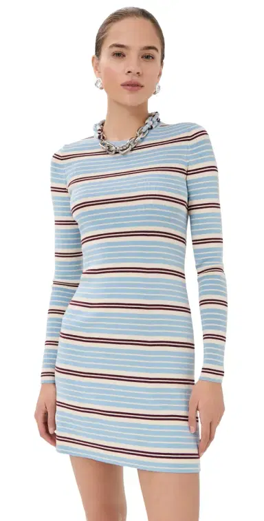 rabanne Robe Baby Blue/Bordeaux/Ecru | Thumbnail 1 rabanne Robe Baby Blue/Bordeaux/Ecru | Thumbnail 1