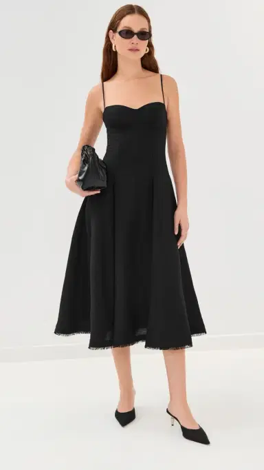 SIMKHAI Analise Sleeveless Bustier Midi Dress Black | Thumbnail 2 SIMKHAI Analise Sleeveless Bustier Midi Dress Black | Thumbnail 2