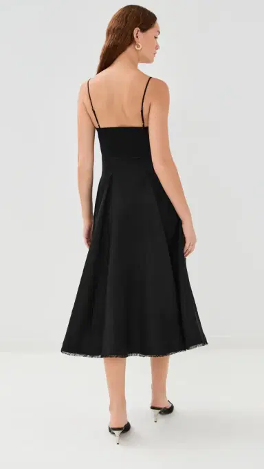 SIMKHAI Analise Sleeveless Bustier Midi Dress Black | Thumbnail 3 SIMKHAI Analise Sleeveless Bustier Midi Dress Black | Thumbnail 3
