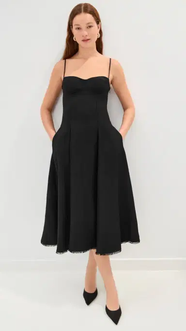 SIMKHAI Analise Sleeveless Bustier Midi Dress Black | Thumbnail 5 SIMKHAI Analise Sleeveless Bustier Midi Dress Black | Thumbnail 5