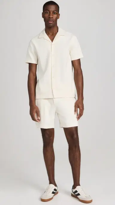 Vince Boucle Pull On Shorts 7 Bone | Thumbnail 5 Vince Boucle Pull On Shorts 7 Bone | Thumbnail 5
