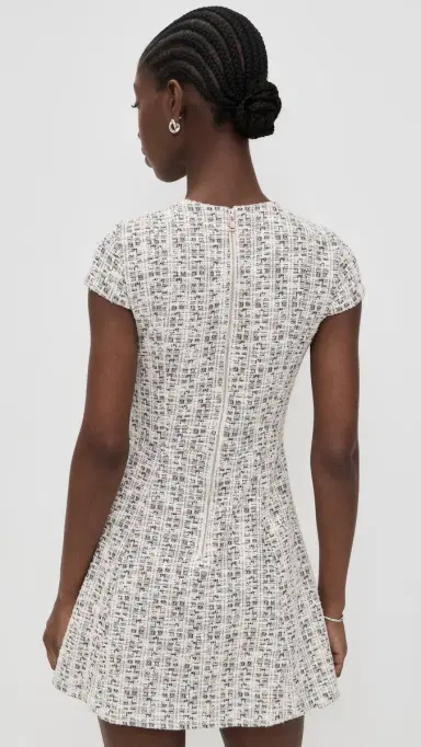 ALICE + OLIVIA Shiloh Button Front Mini Dress Black/Off White | Thumbnail 3 ALICE + OLIVIA Shiloh Button Front Mini Dress Black/Off White | Thumbnail 3
