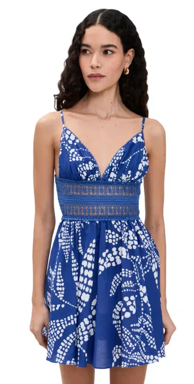 Poupette St Barth Emilie Mini Dress Blue Austral | Thumbnail 1 Poupette St Barth Emilie Mini Dress Blue Austral | Thumbnail 1