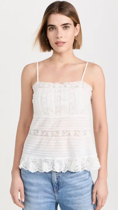 LoveShackFancy Charlieann Top Bright White 2 | Thumbnail 2 LoveShackFancy Charlieann Top Bright White 2 | Thumbnail 2
